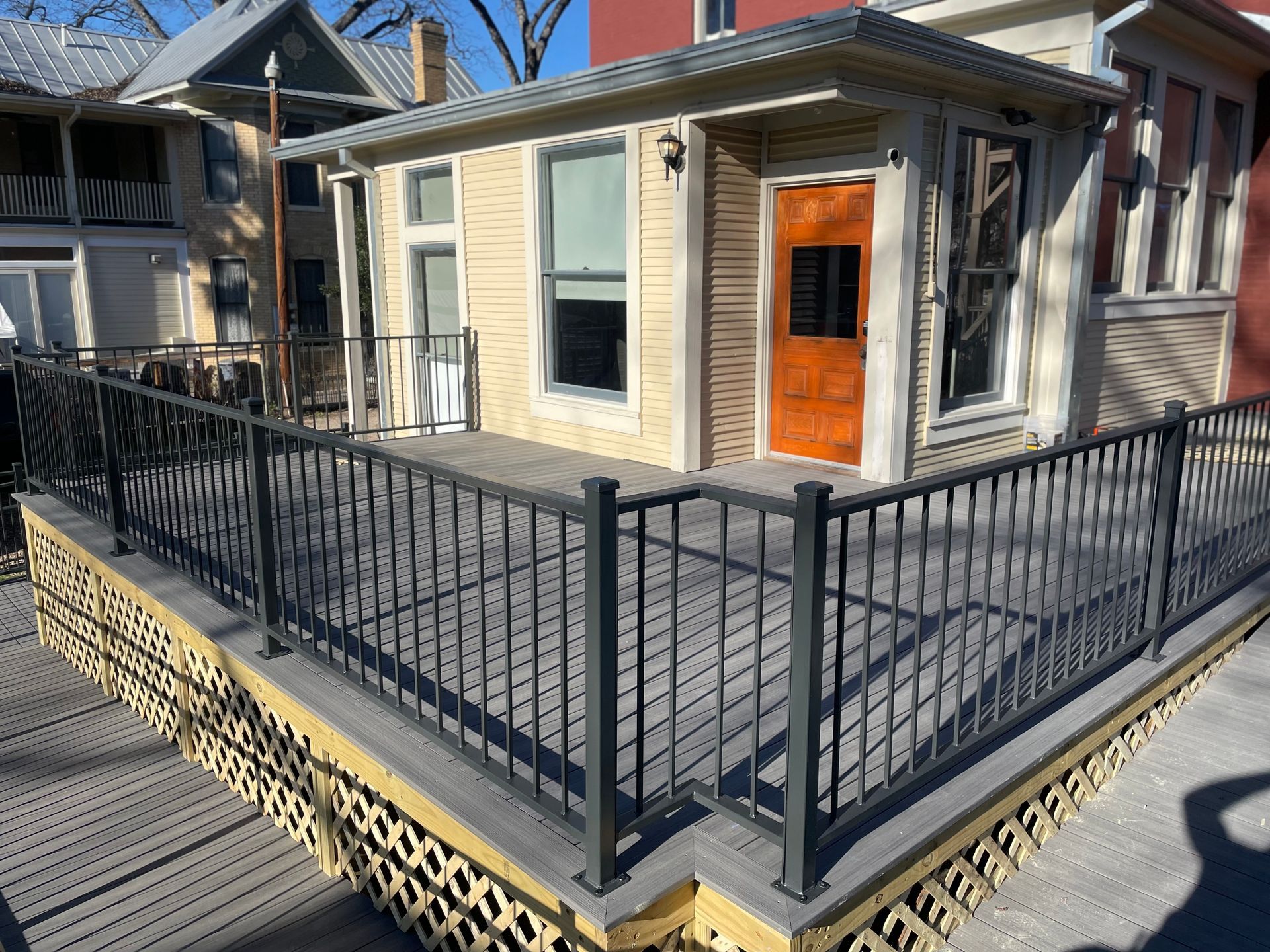 old house with new deck