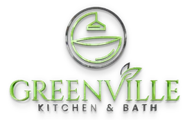 Greenville Kitchen & Bath logo in green and silver with circular icon above the text