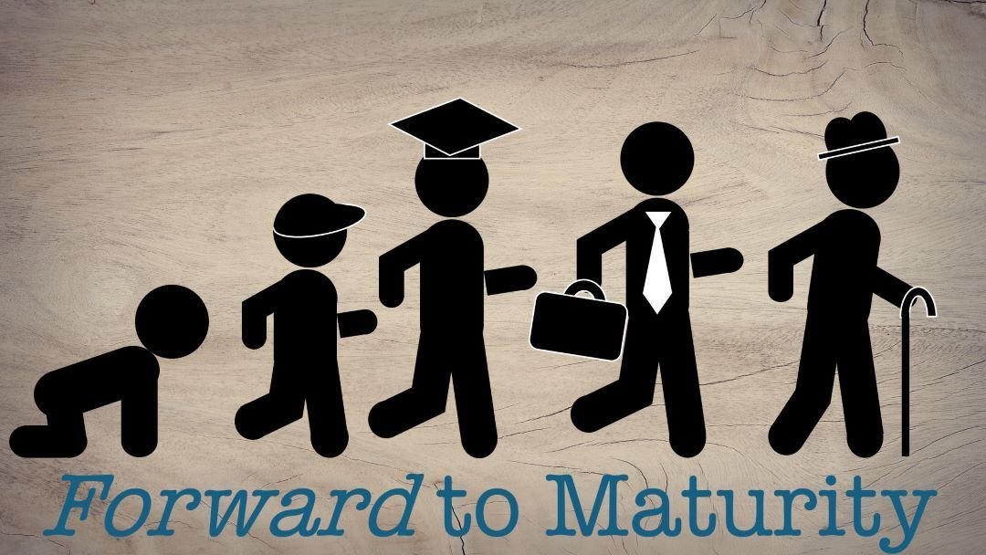 Person moving from child to adult.