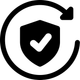 A shield with a check mark inside of a circle free icon
