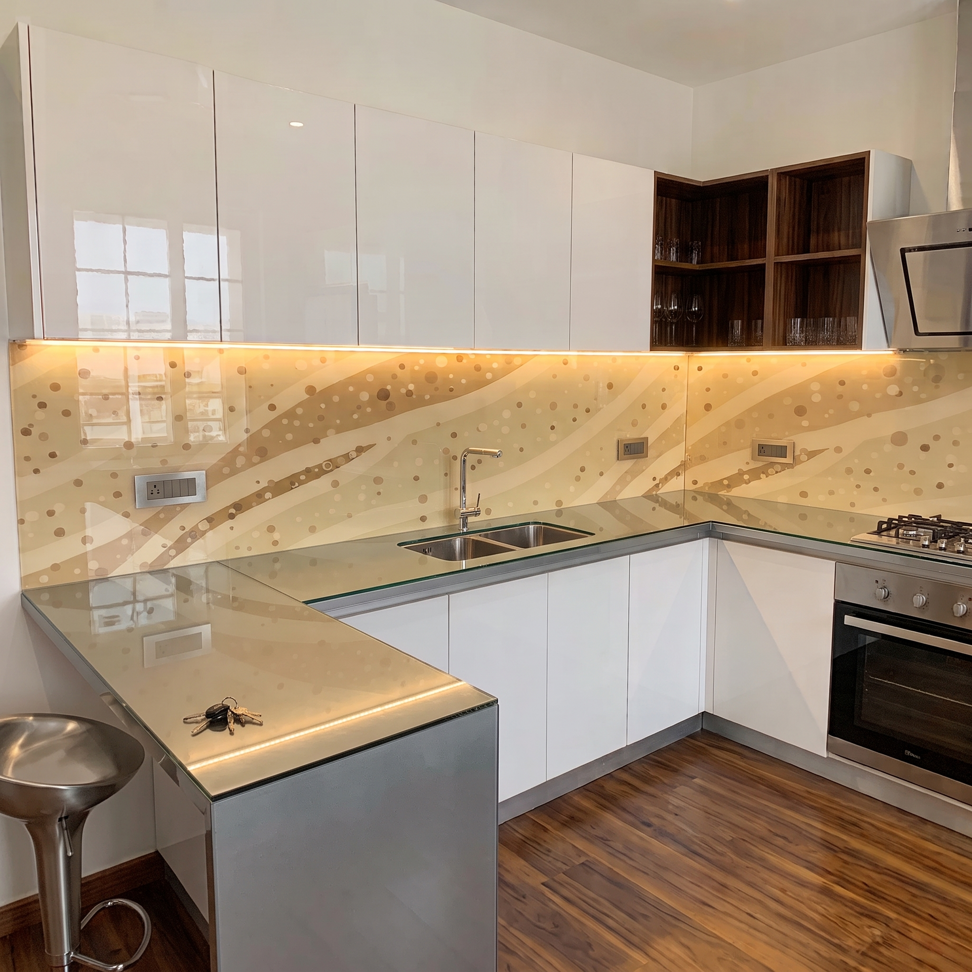 top in vetro per cucina mderna