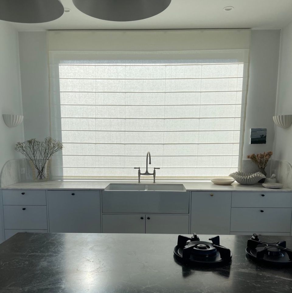Romain Blinds Over a Kitchen Sink - Blairgowrie, VIC - Curtains & Blinds by Dannielle Harris
