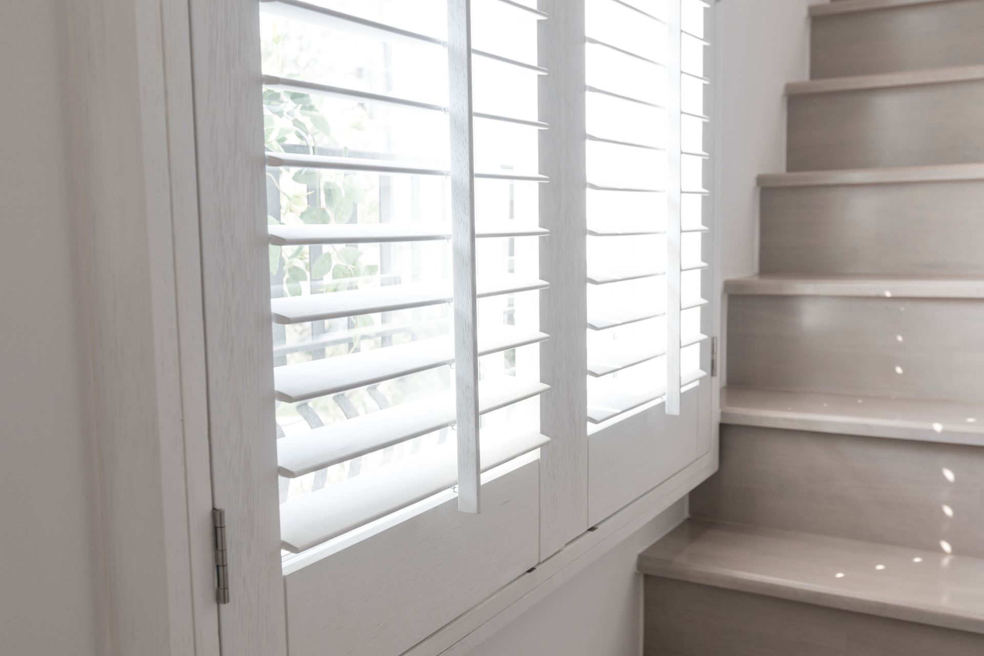 White shutter blinds.