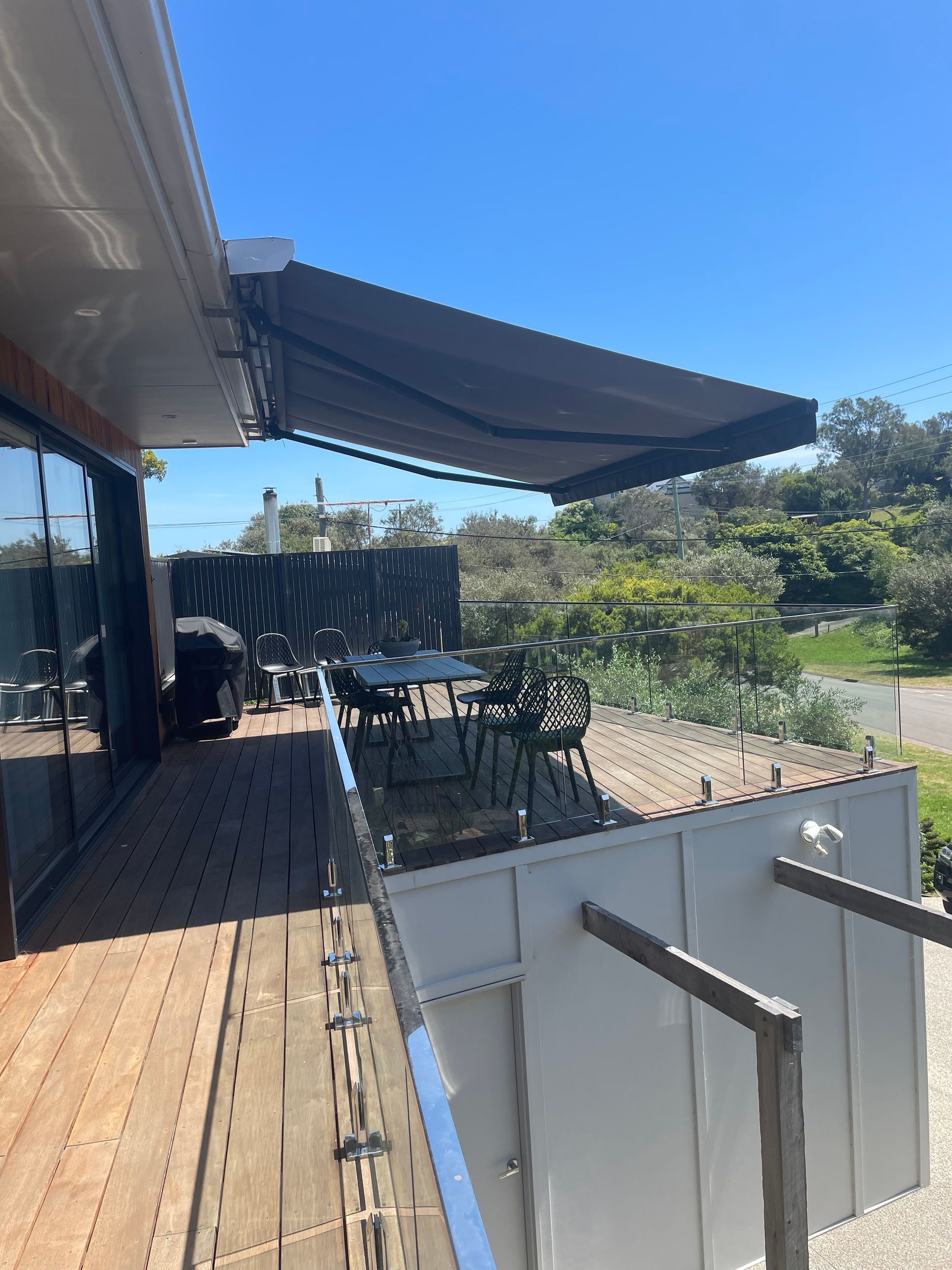 Folding Arm Awning Over a Balcony 2nd Floor - Blairgowrie, VIC - Curtains & Blinds by Dannielle Harris