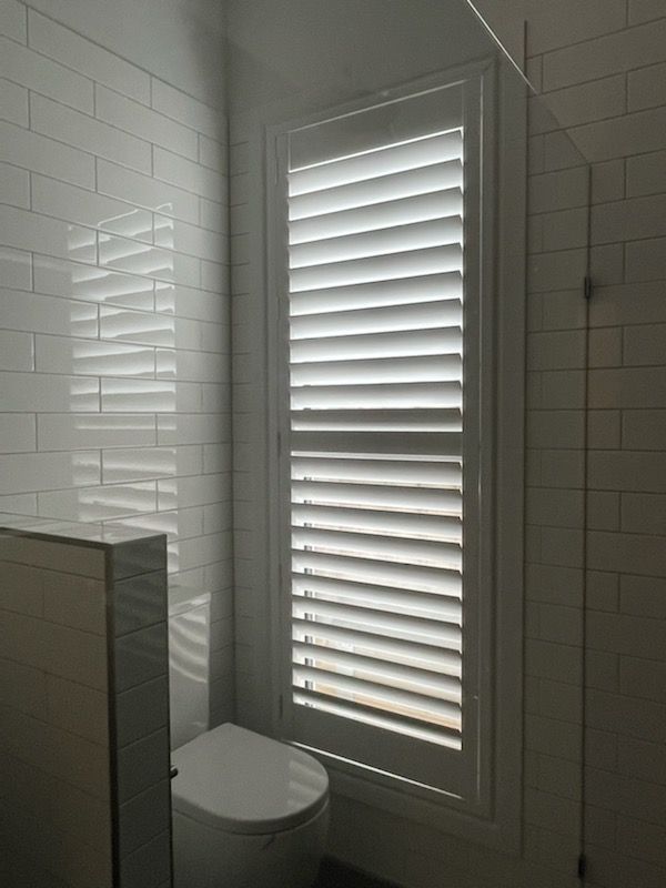 Plantation Shutters in the Bathroom - Blairgowrie, VIC - Curtains & Blinds by Dannielle Harris