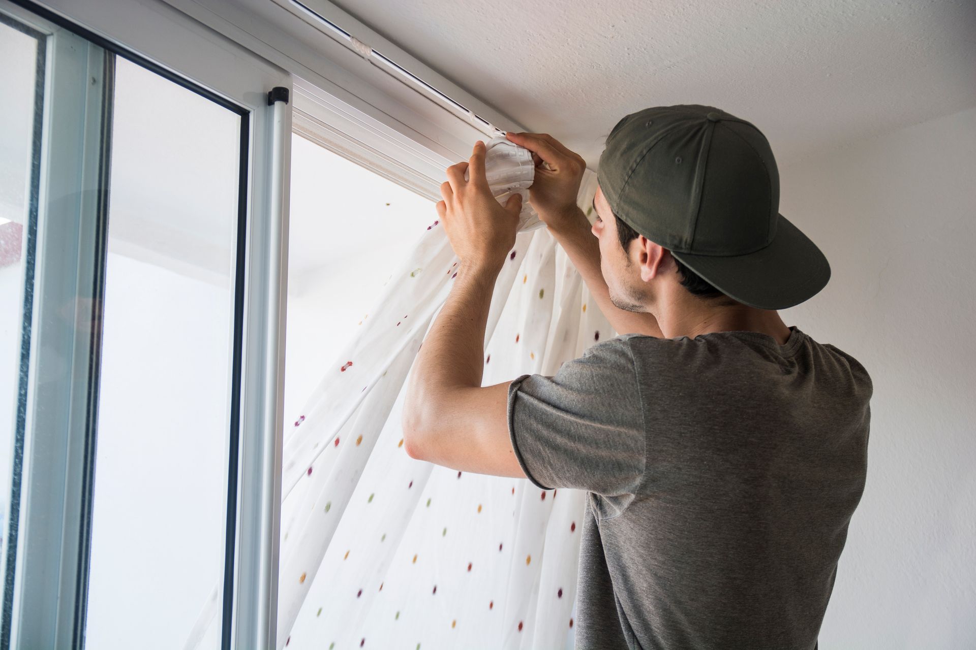 Installing White Curtain - Blairgowrie, VIC - Curtains & Blinds by Dannielle Harris