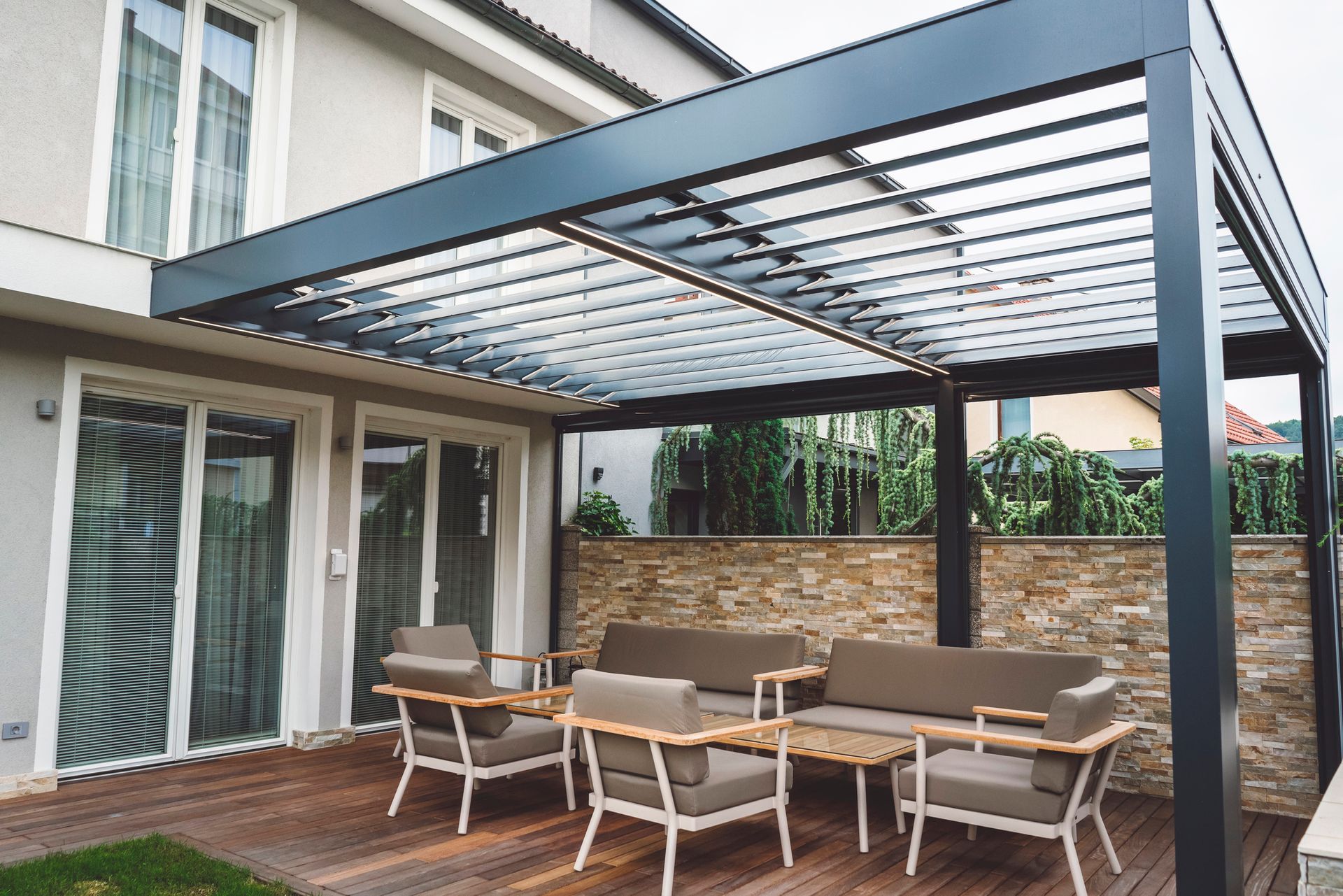 Louvre Roof in Patio - Blairgowrie, VIC - Curtains & Blinds by Dannielle Harris