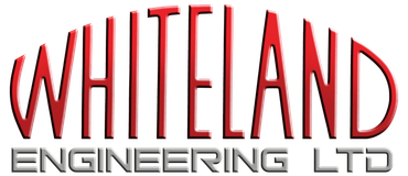 The Whiteland Engineering Ltd logo features large, arched red letters for