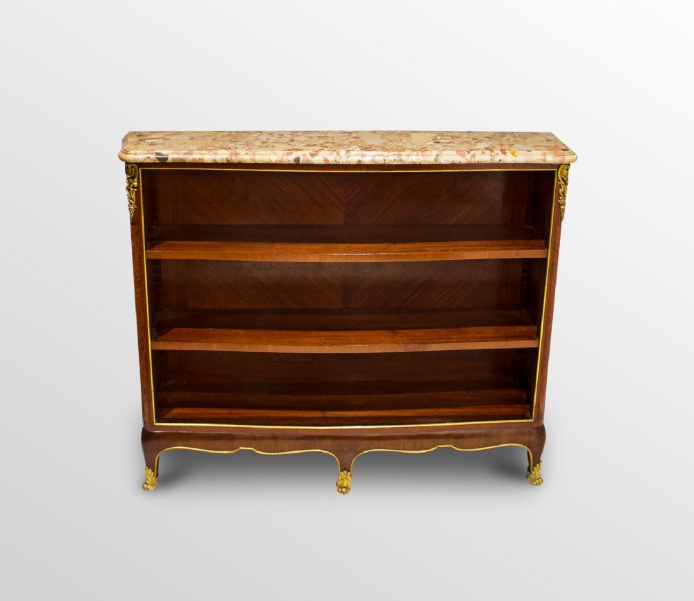 A Marble Top Open Bookcase