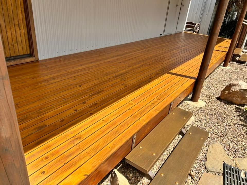 Wooden Deck With Shiny — Scott Johnston Floor Sanding in Bentley Park QLD