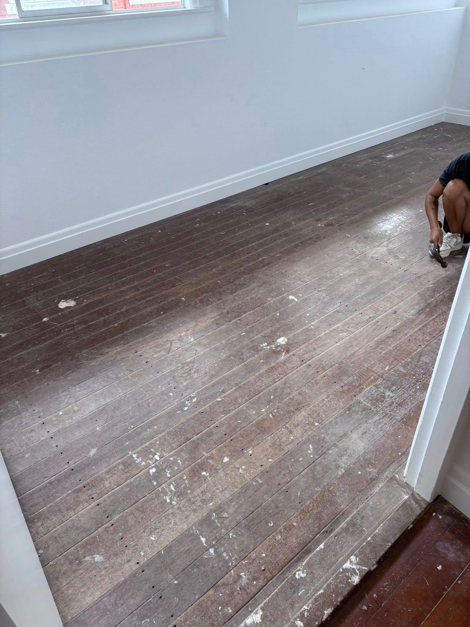 Floor Sander on a Hardwood Floor, Preparing for Refinishing — Scott Johnston Floor Sanding in Bentley Park QLD