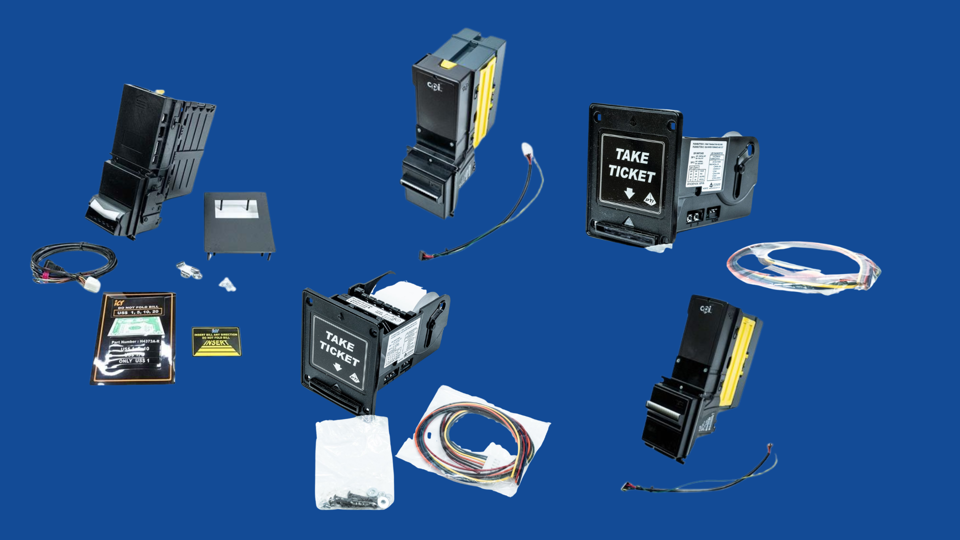 Bill Acceptor, Bill Validator, Printer, Pyramid Printer, Thermal Printer