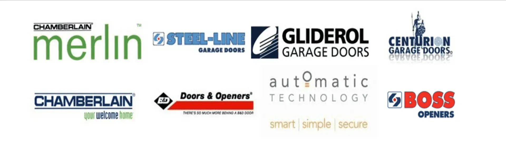 Logos of garage door brands