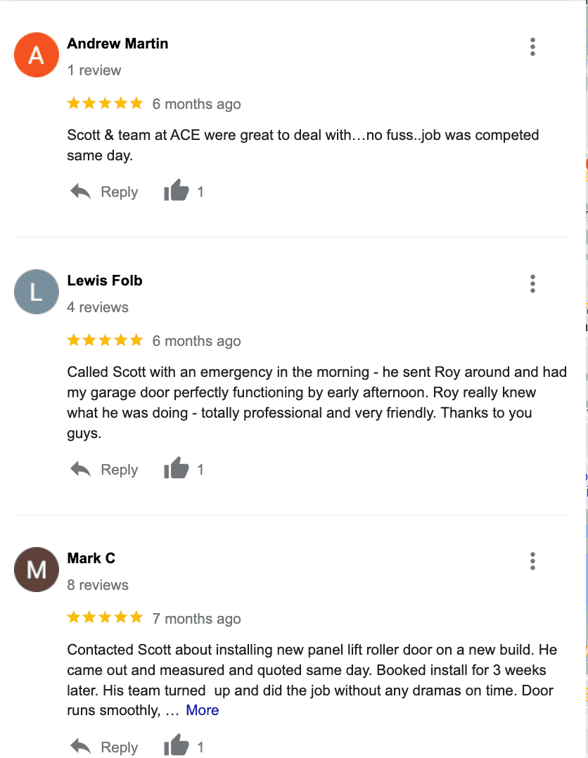 A screenshot of a google review for a company.
