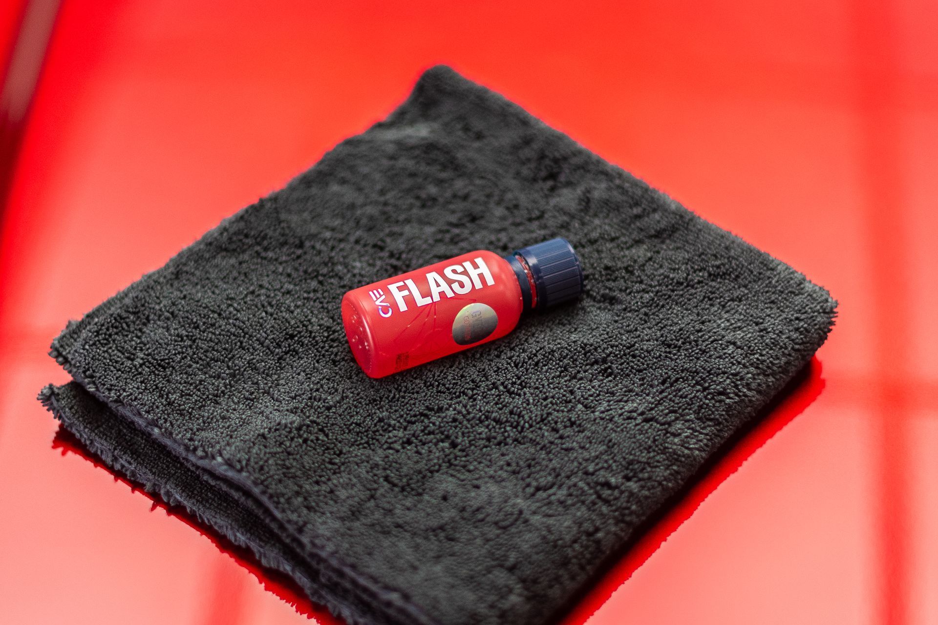 Red bottle of 