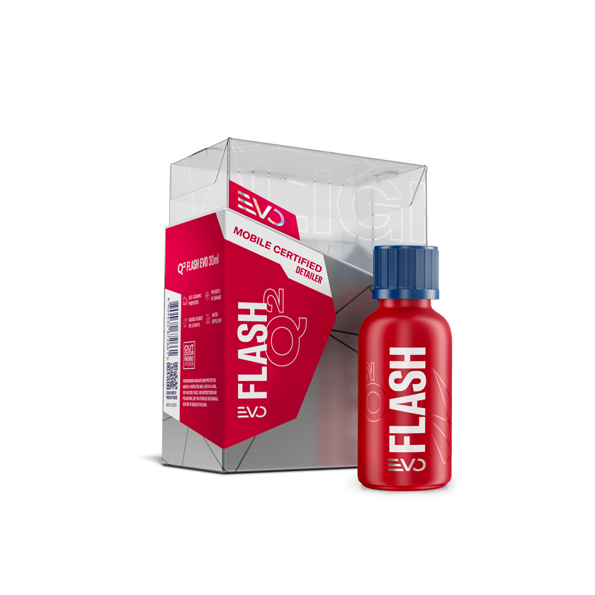 Red bottle and box labeled 