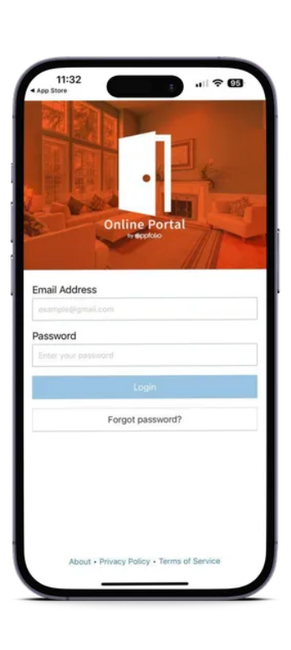 iPhone displaying Online Portal