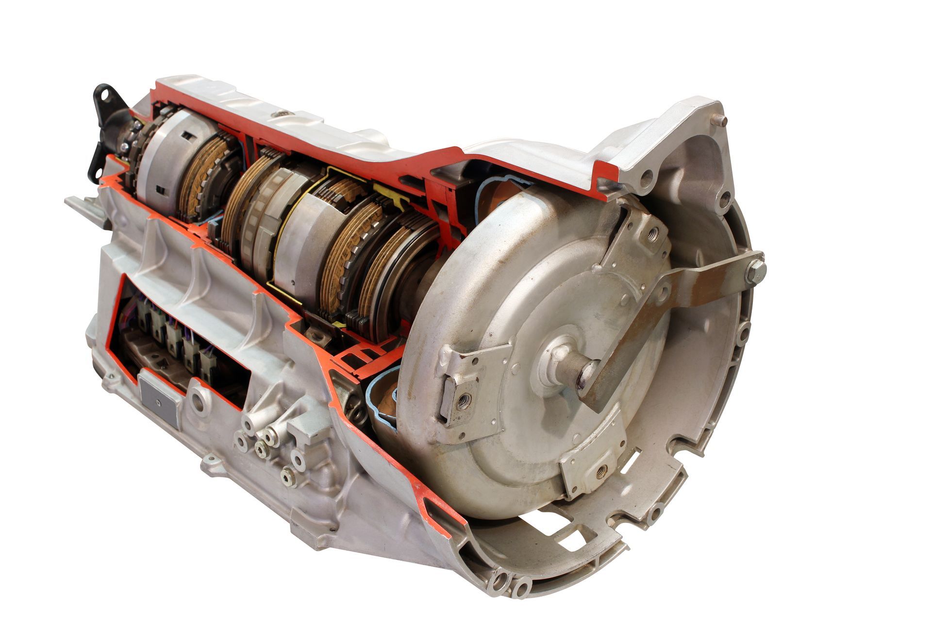 Cutaway view of a car transmission system, highlighting auto transmission repair in Fairhope, AL.