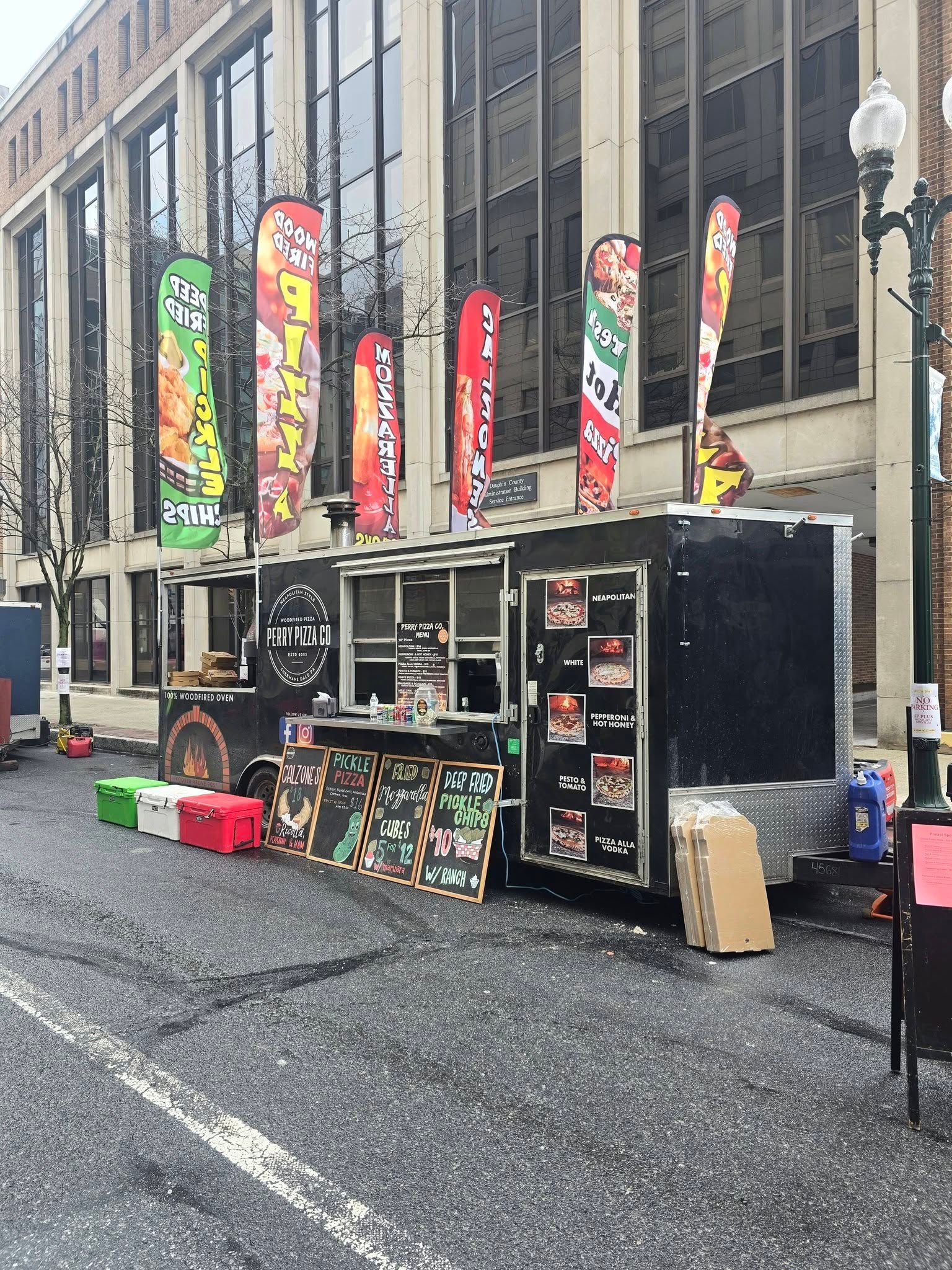 perry pizza co truck at festival