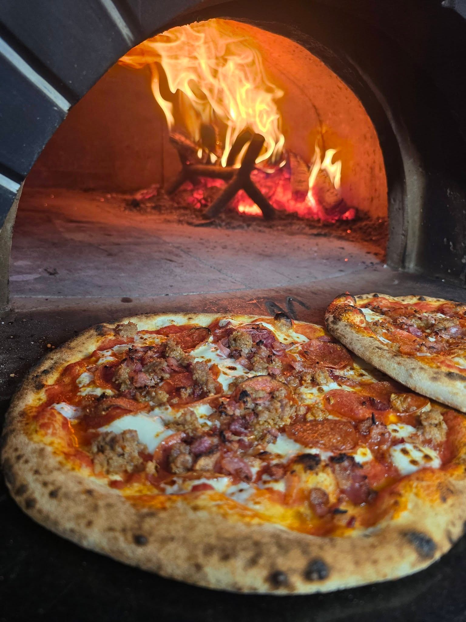 meat trio pizzas