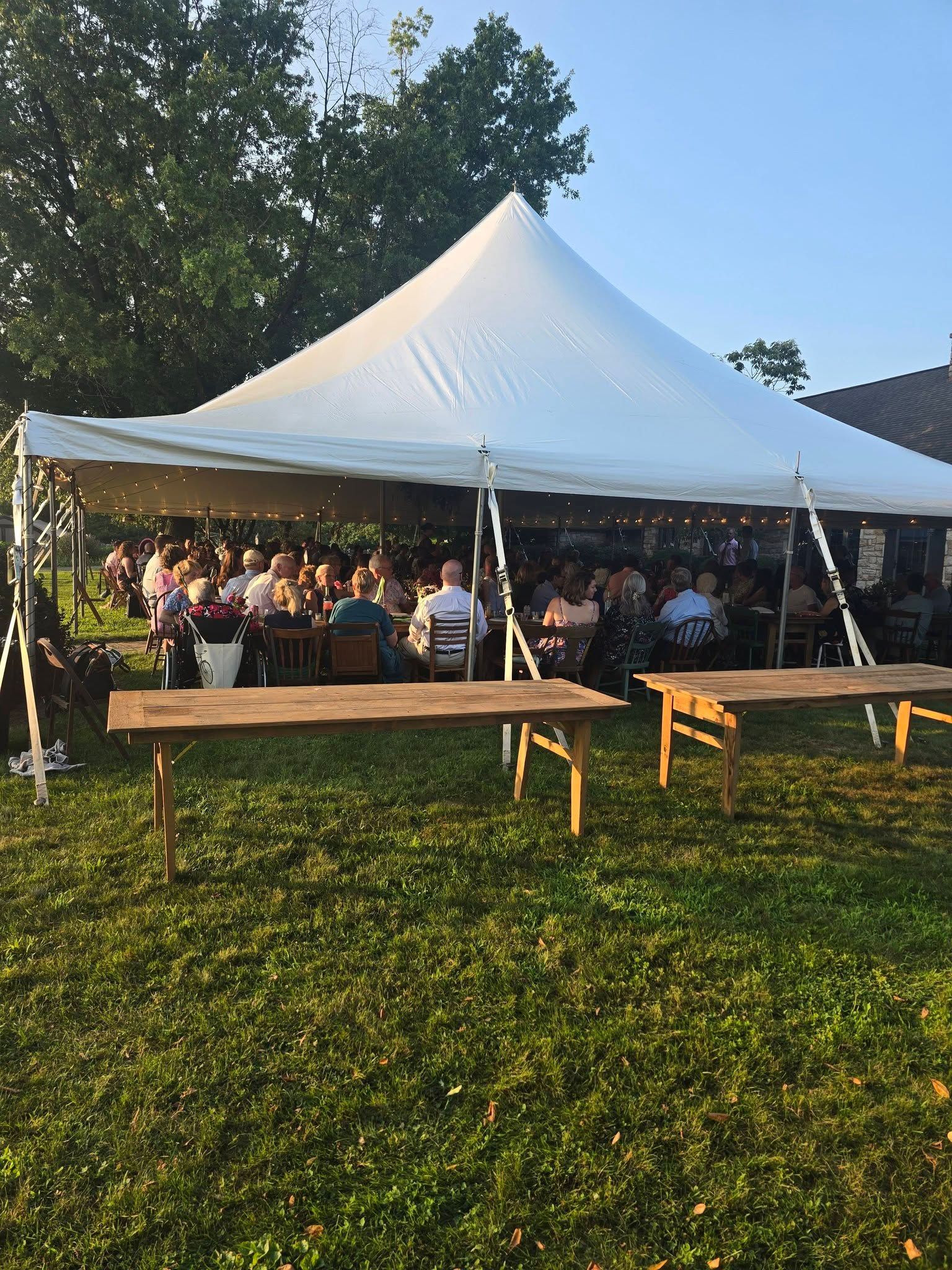 catered pizza buffet at event