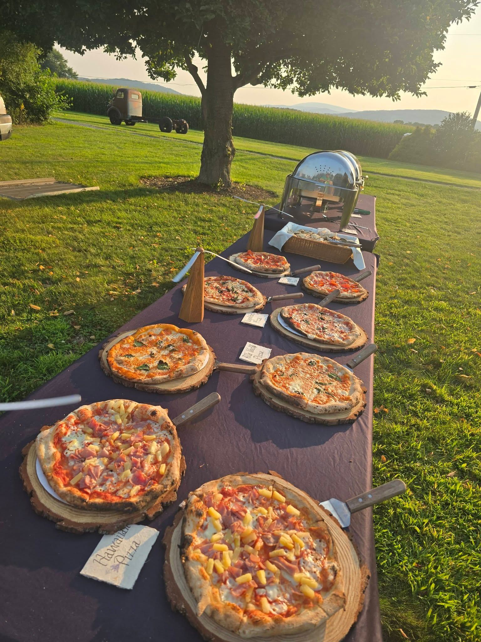 outdoor pizza buffet