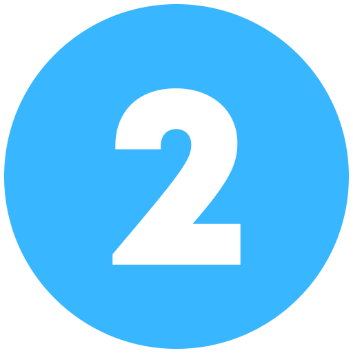 White number 2 in a blue circle.
