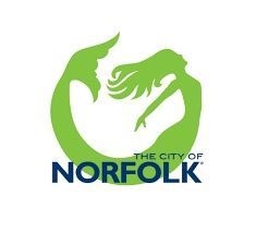 The City of Norfolk logo featuring a stylized green mermaid silhouette above the text 