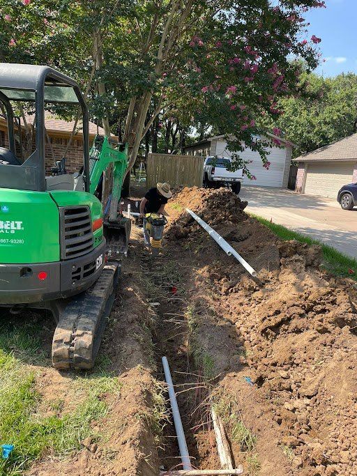 Underground plumbing work being done