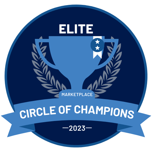The logo for the elite marketplace circle of champions