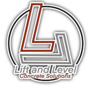 Lift and Level Concrete Solutions logo with stylized red and gray L over a circular outline