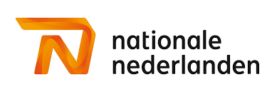 Orange abstract "N" logo next to "nationale nederlanden" in black.
