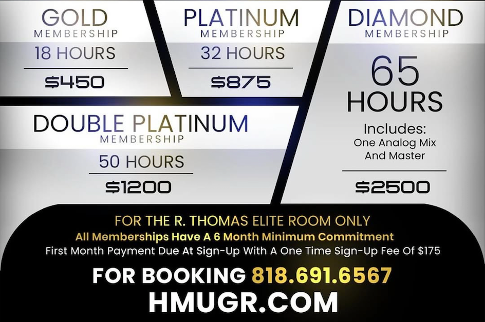 Membership pricing ad with Gold, Platinum, Diamond, and Double Platinum options and booking information