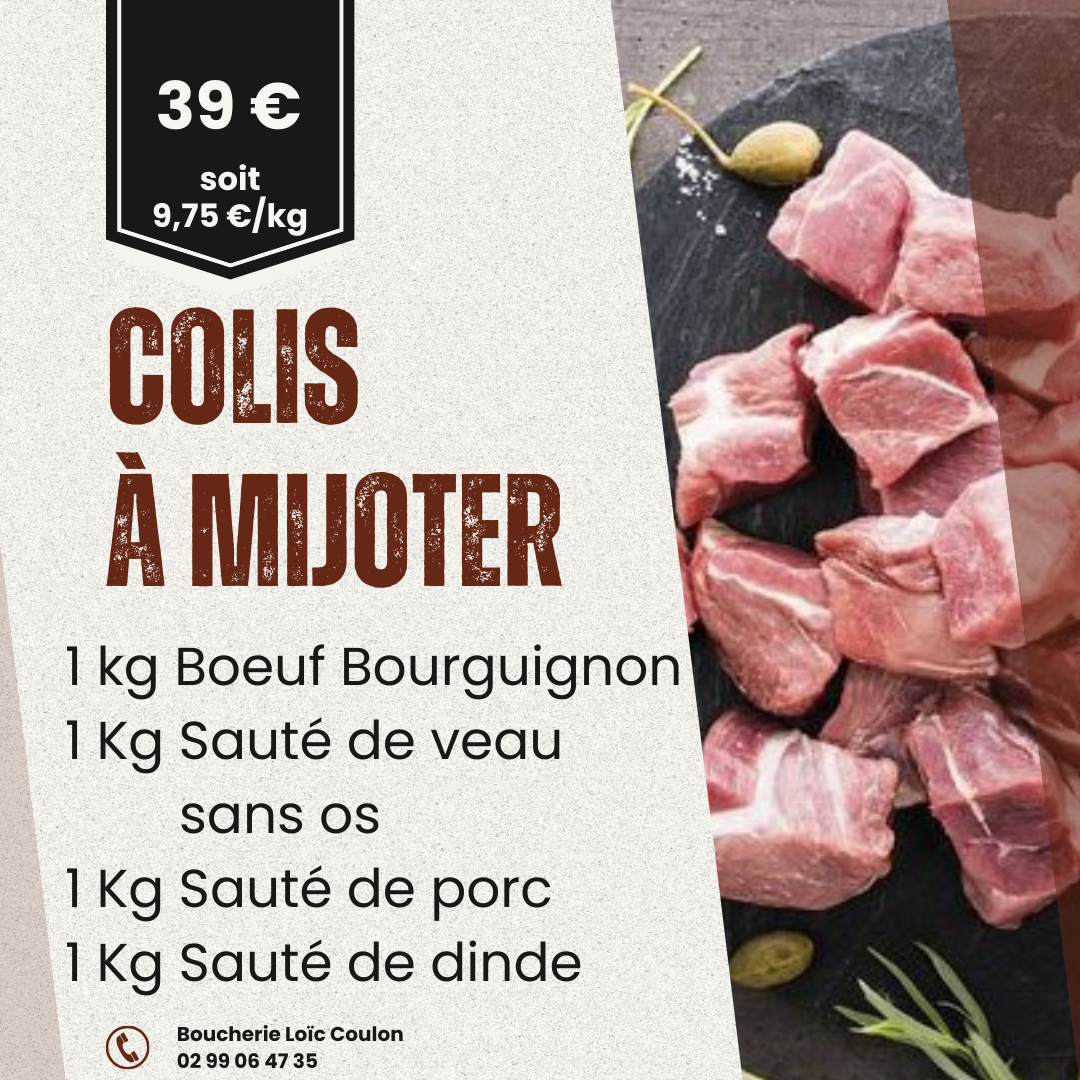Une publicité pour colis à emporter avec un prix de 37 euros