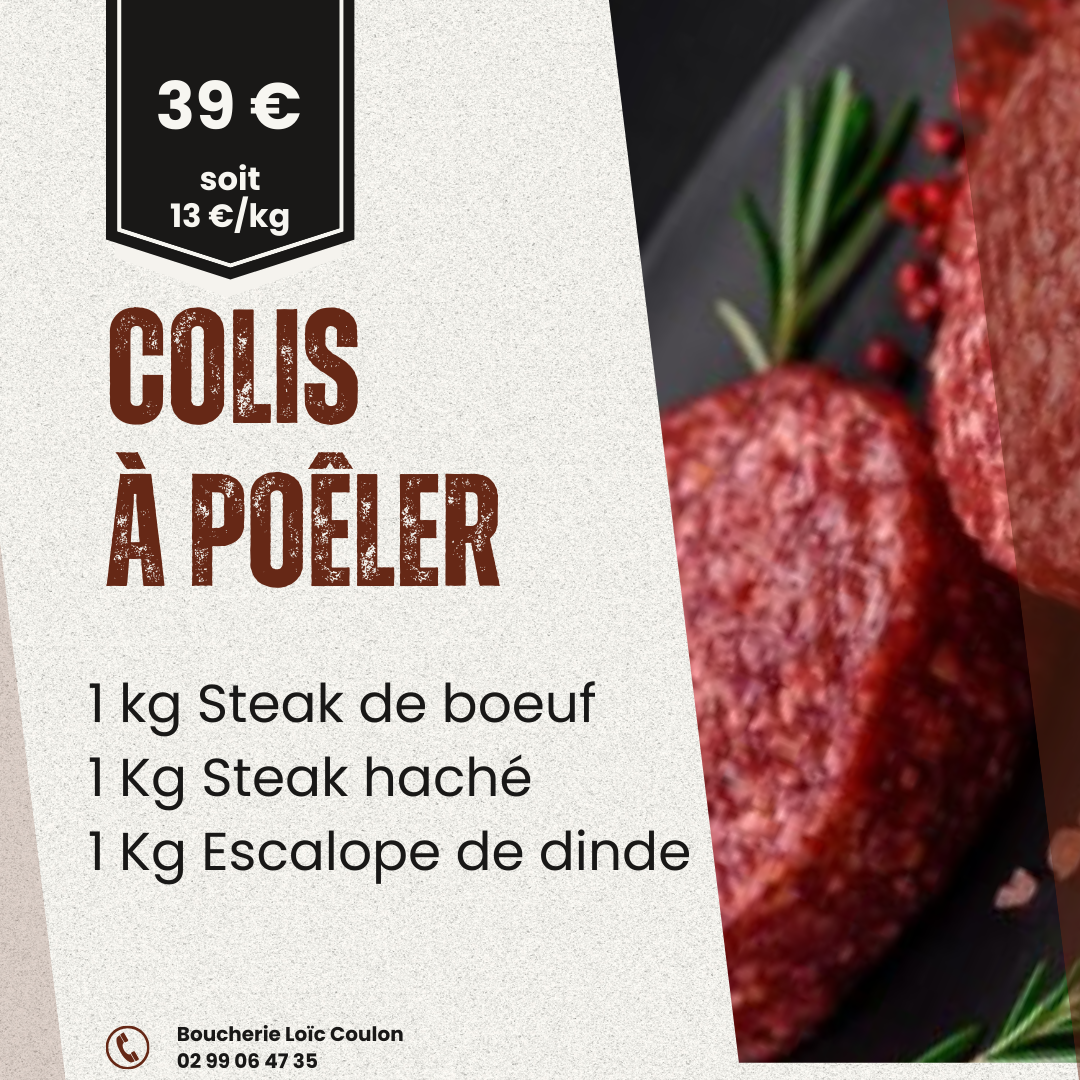Une affiche sur laquelle est écrit colis à poêler