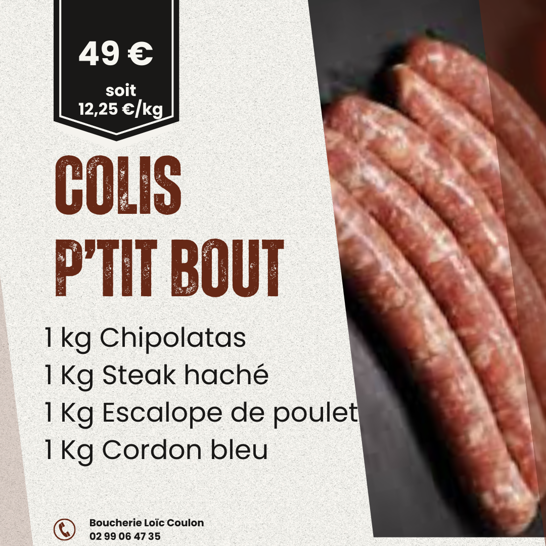 Une publicité pour colis p'tit bout au prix de 45 euros