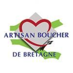 Un logo pour artisan boucher de bretagne avec un coeur et une flèche.