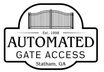 Logo for "Automated Gate Access" in Statham, GA, featuring a gate icon and text.