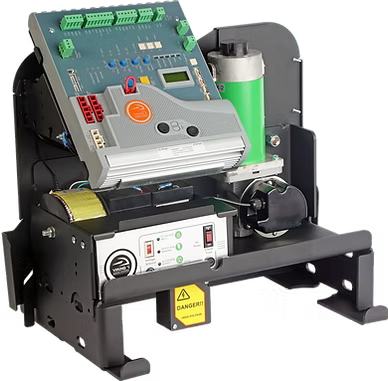 A machine with a warning sign on it that says danger