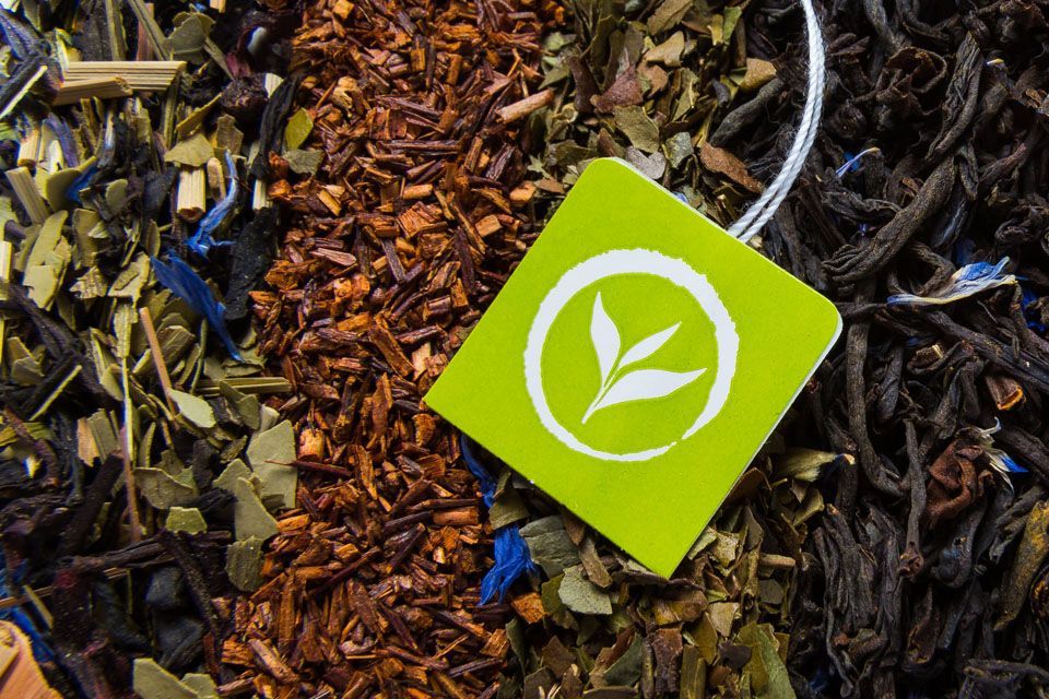 Close up of white mug with premium tea