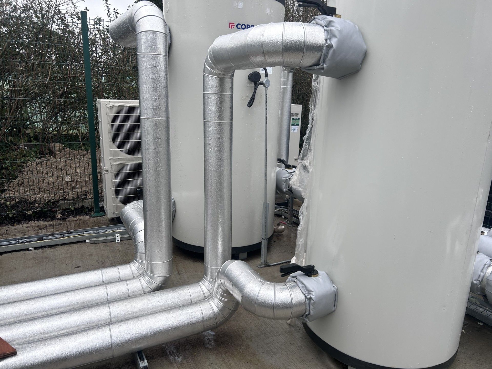 external pipework for building heating fully insulated and cladding supplied by Lagforce