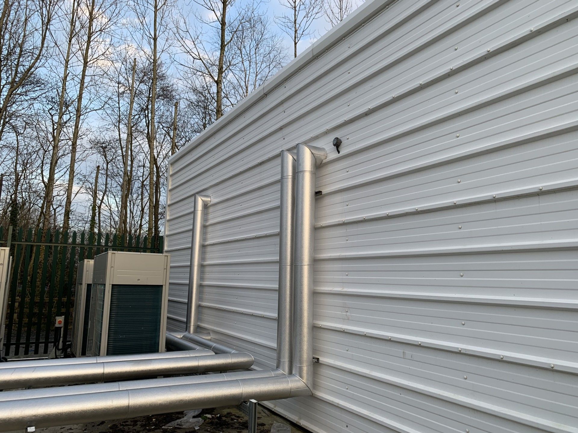 external pipework for a chiller fully insulated and cladding supplied by Lagforce