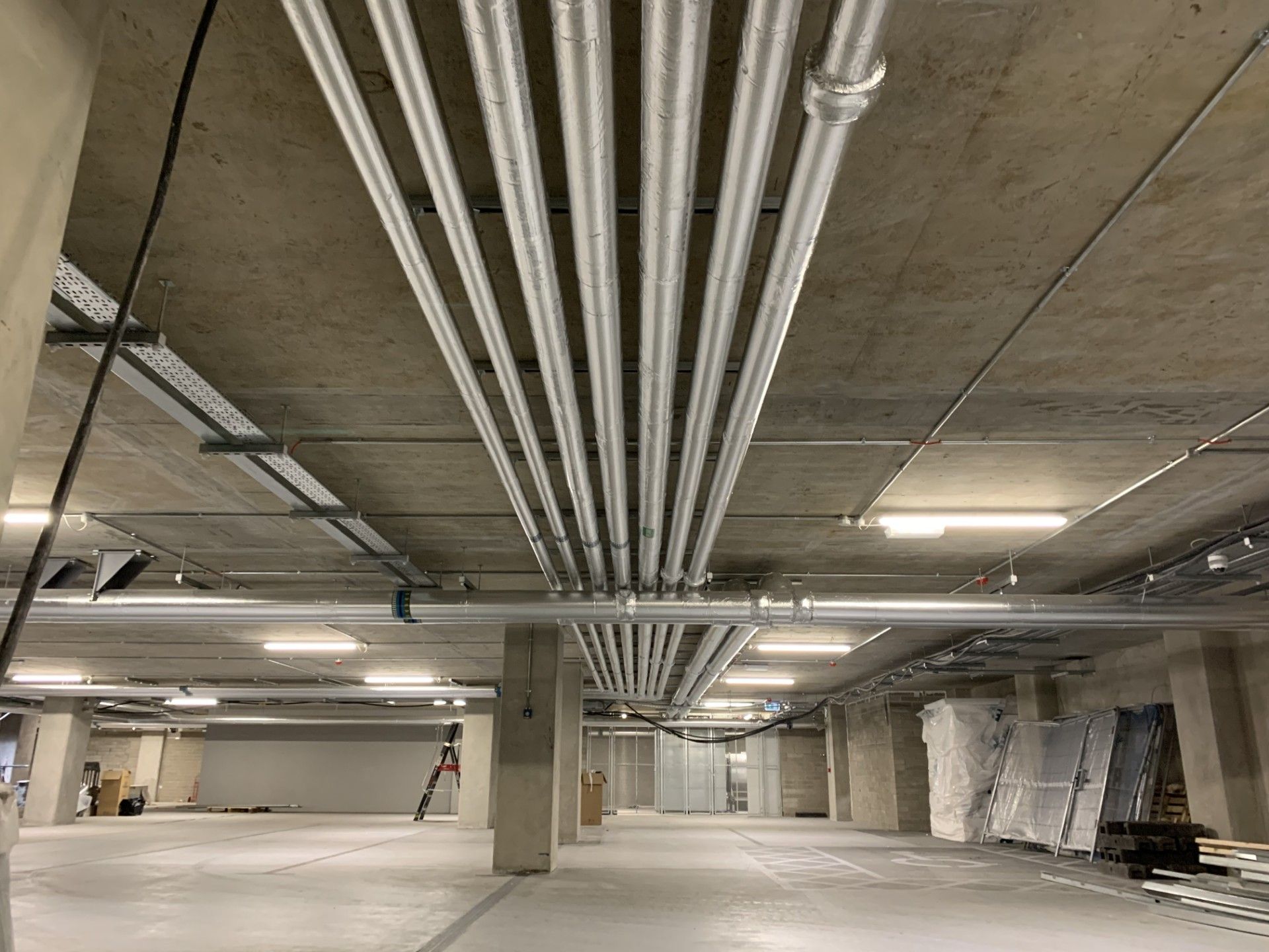 underground carpark pipework insulated by lagforce in Dublin