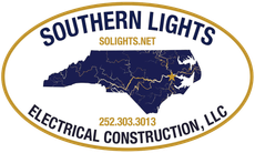 Southern Lights Electrical Construction, LLC logo with South Carolina silhouette and gold accents