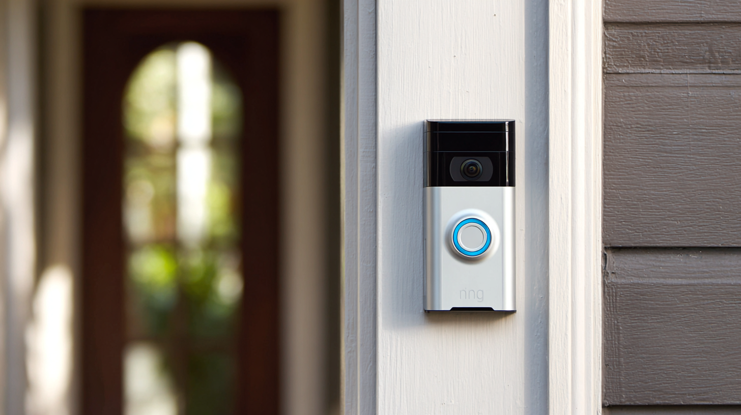 Ring video doorbell on a house exterior installed in Western MA by Epos Systems