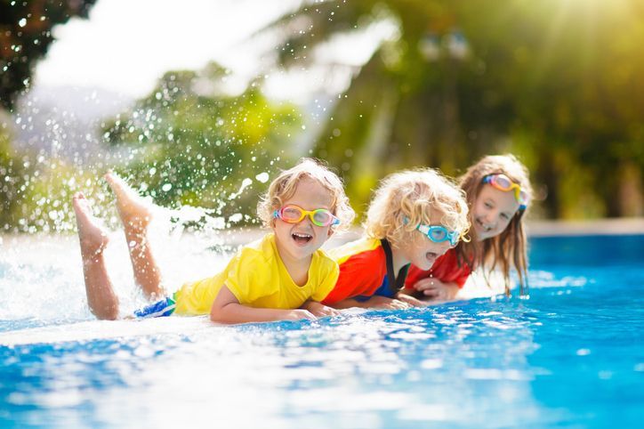 Kids in swimming pool