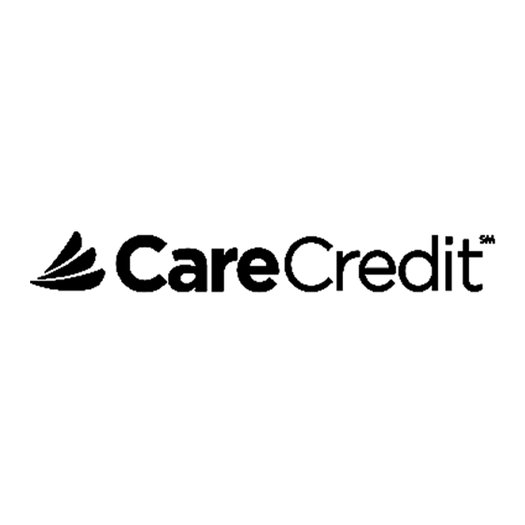 The carecredit logo is black and white on a white background.