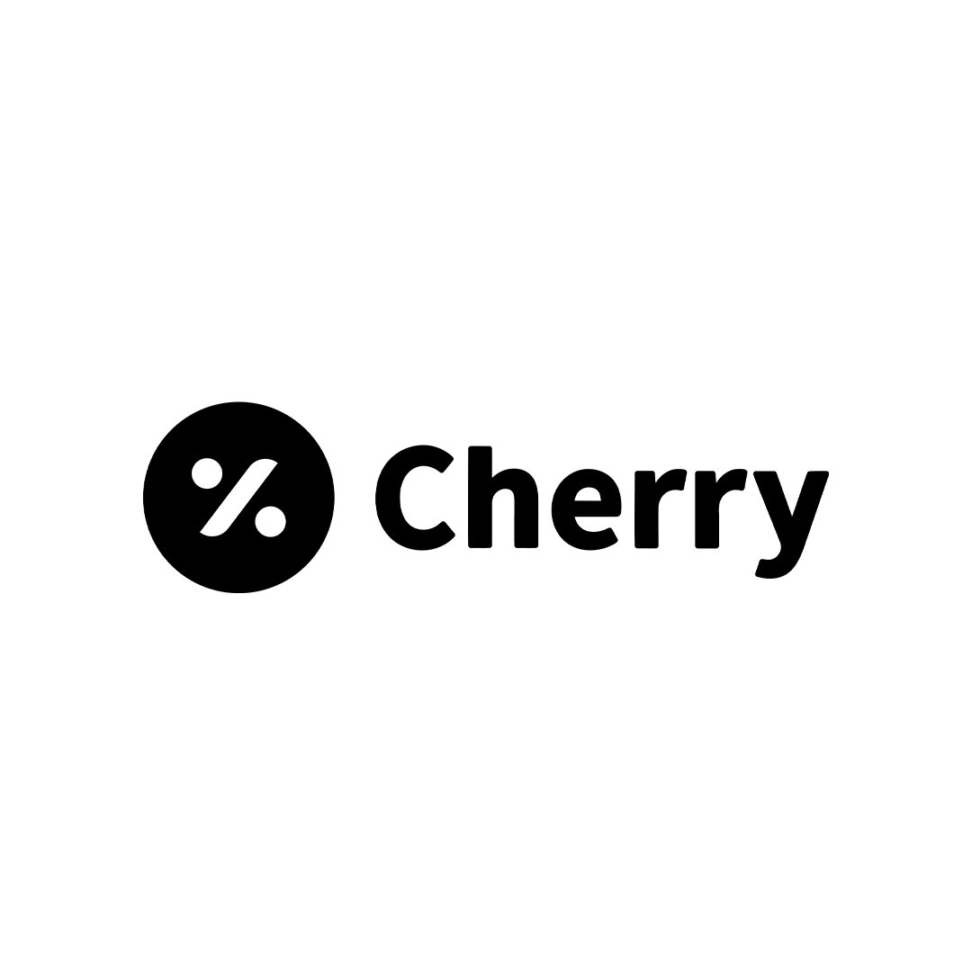 A black and white logo for cherry on a white background.