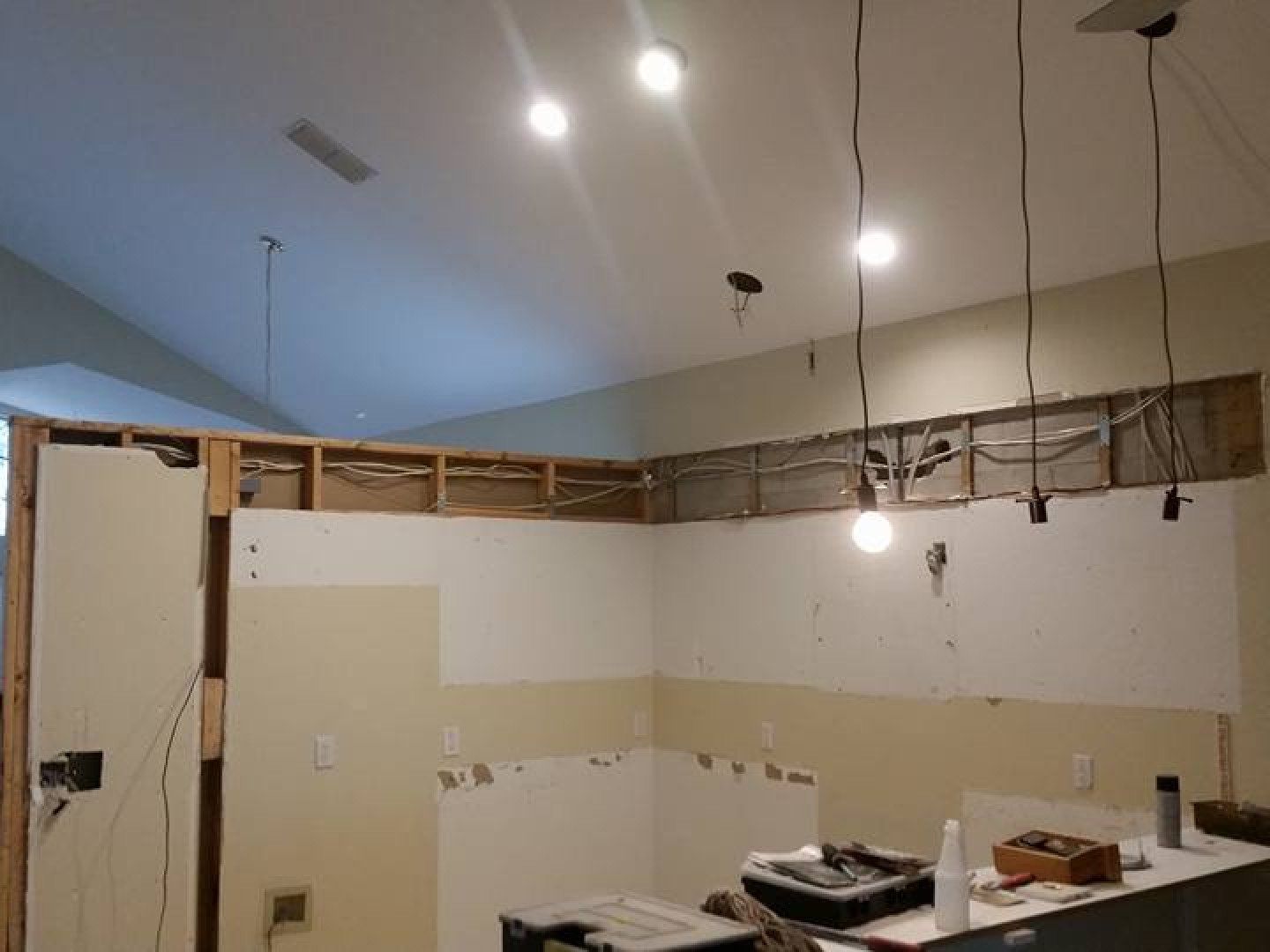 new lights installed in the room