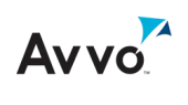 A logo for avvo with a blue triangle in the middle
